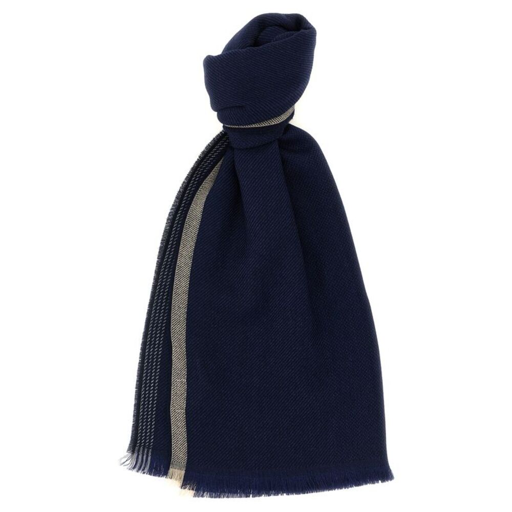 Brunello Cucinelli Blue Wool Men's Scarf